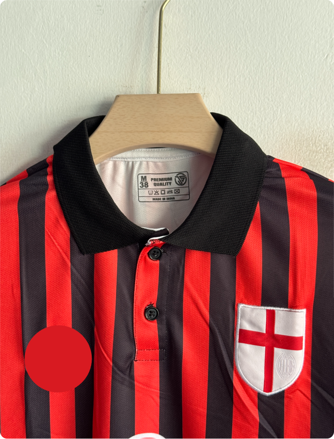 ACMILAN 1999-2000 HOME KIT MALDINI POLO EMBROIDERY