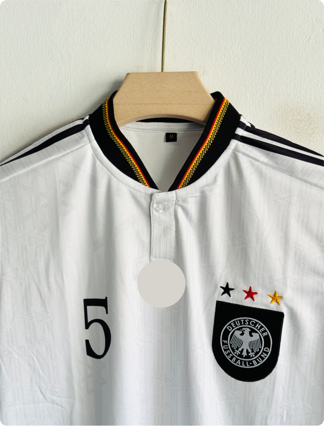 GERMANY 1996 HOME KIT BECKENBAUER POLO EMBROIDERY PREMIUM