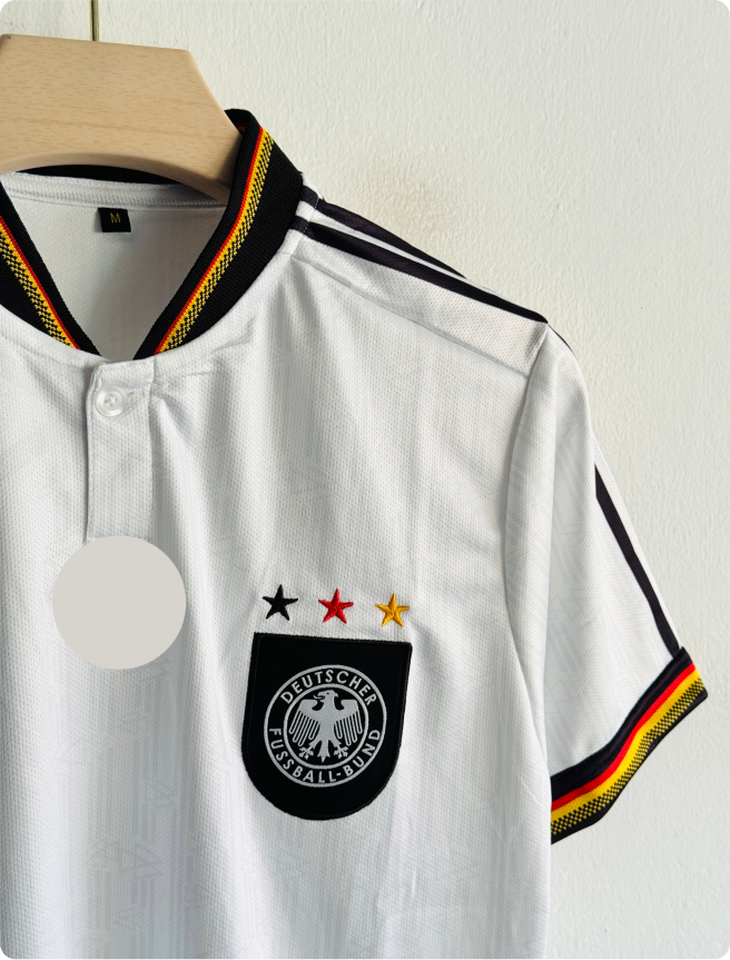 GERMANY 1996 HOME KIT BECKENBAUER POLO EMBROIDERY PREMIUM
