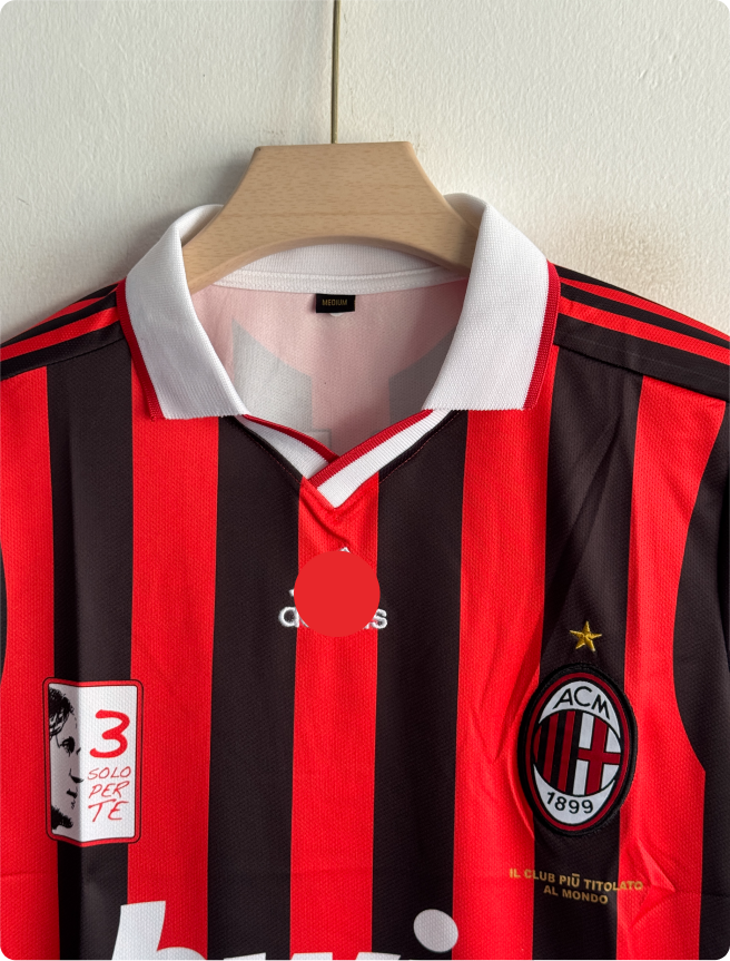 ACMILAN 2009-10 HOME KIT MALDINI POLO EMBROIDERY PREMIUM