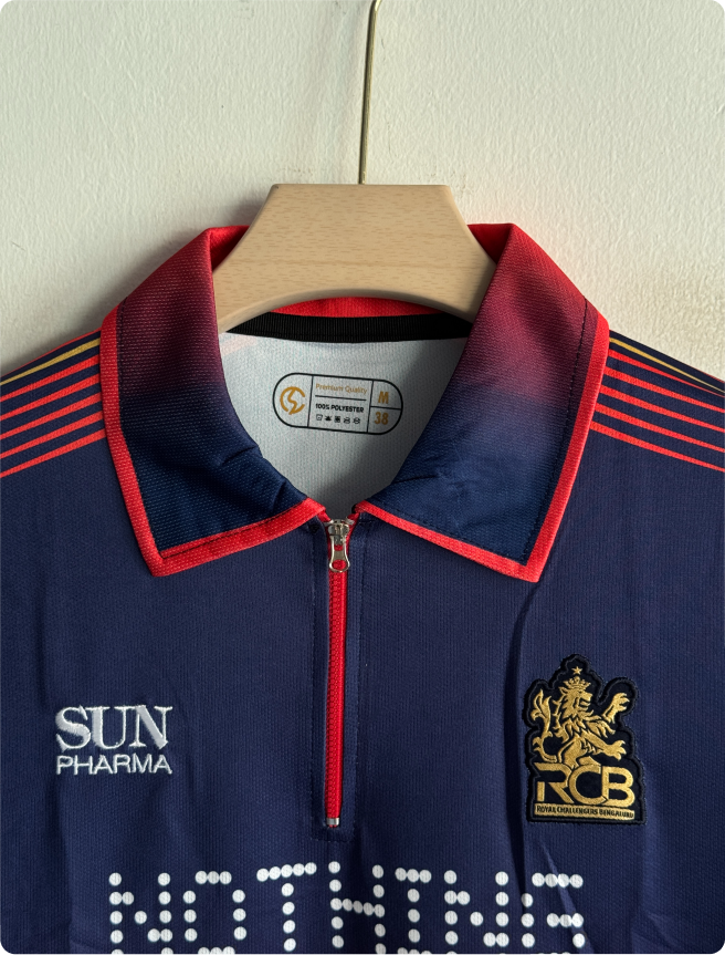 RCB 2026 HOME KIT VIRAT POLO EMBROIDERY