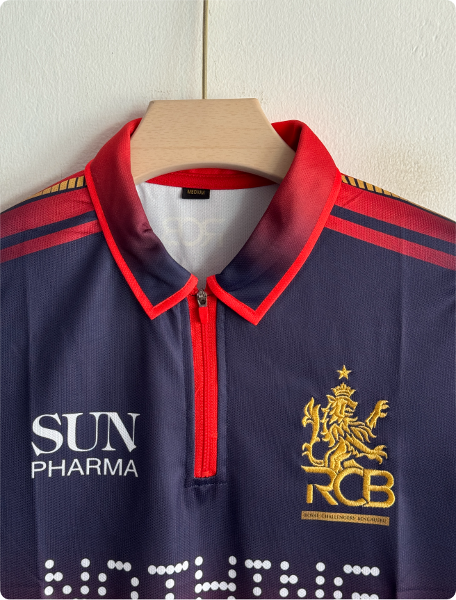 RCB 2026 HOME KIT VIRAT POLO EMBROIDERY PREMIUM