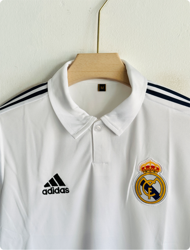 REAL MADRID 2002-03 HOME KIT ZIDANE FULLSLEEVE POLO EMBROIDERY PREMIUM