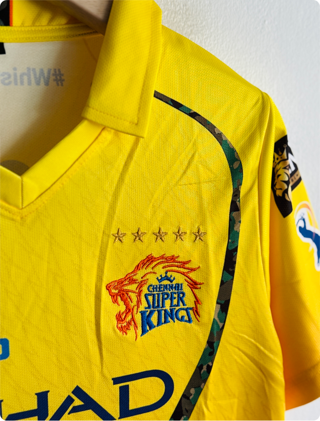CHENNAI SUPER KINGS 2026 KIT DHONI POLO EMBROIDERY PREMIUM