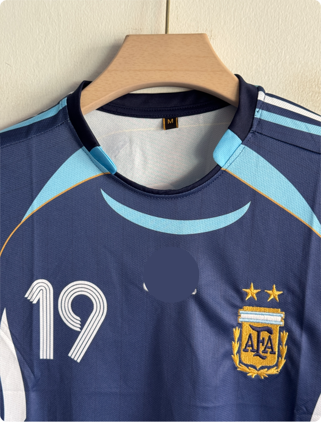 ARGENTINA 2006 AWAY KIT MESSI EMBROIDERY PREMIUM
