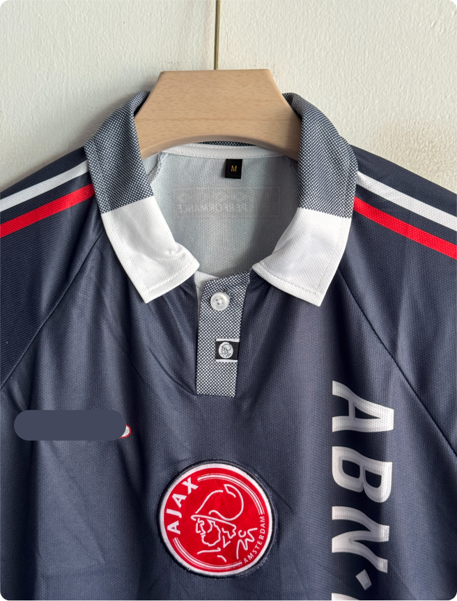 AJAX 1997-98 AWAY KIT CRUYFF POLO EMBROIDERY PREMIUM