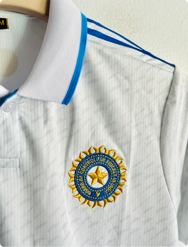 INDIA CRICKET TEST JERSEY POLO EMBROIDERY PREMIUM