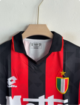 ACMILAN 1993-94 HOME KIT MALDINI POLO EMBROIDERY