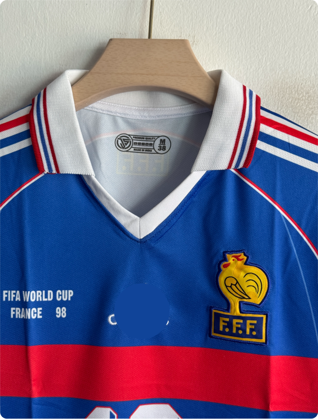 FRANCE 1998 HOME KIT ZIDANE POLO EMBROIDERY