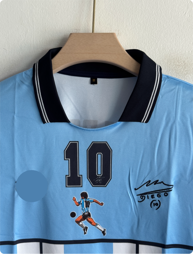 ARGENTINA 2001 TESTIMONIAL JERSEY MARADONA POLO EMBROIDERY PREMIUM