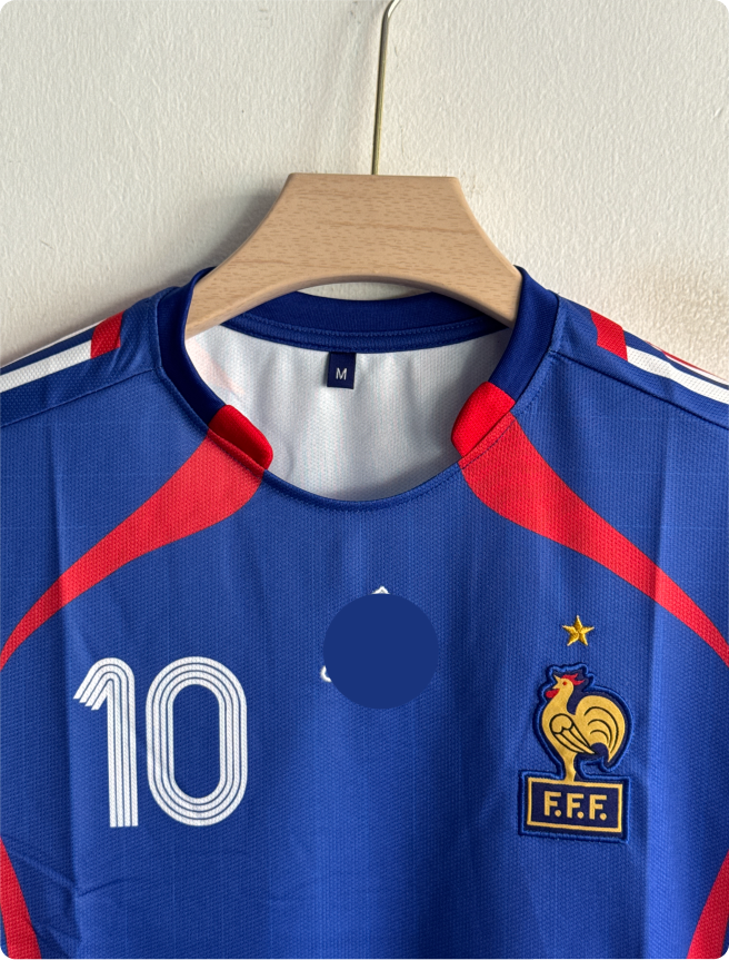 FRANCE 2006-07 HOME KIT ZIDANE EMBROIDERY PREMIUM