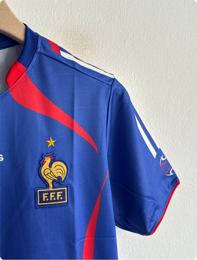 FRANCE 2006-07 HOME KIT ZIDANE EMBROIDERY PREMIUM