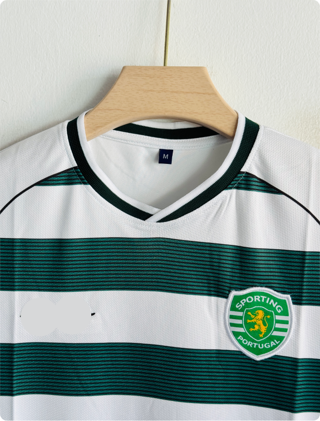 SPORTING 2001-02 HOME KIT RONALDO EMBROIDERY PREMIUM