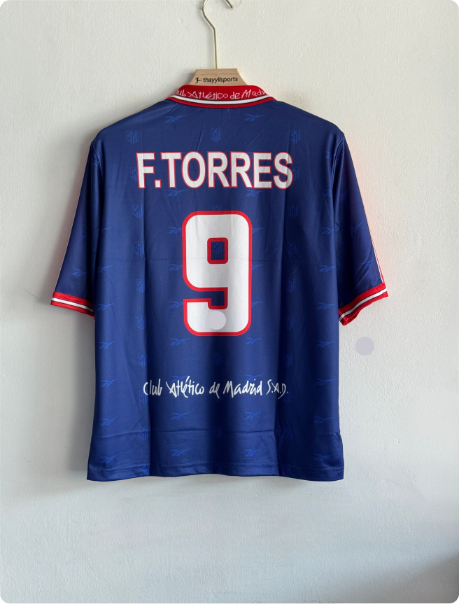 ATELTICO MADRID 1998-99 AWAY KIT TORRES FIVESLEEVE POLO EMBROIDERY PREMIUM