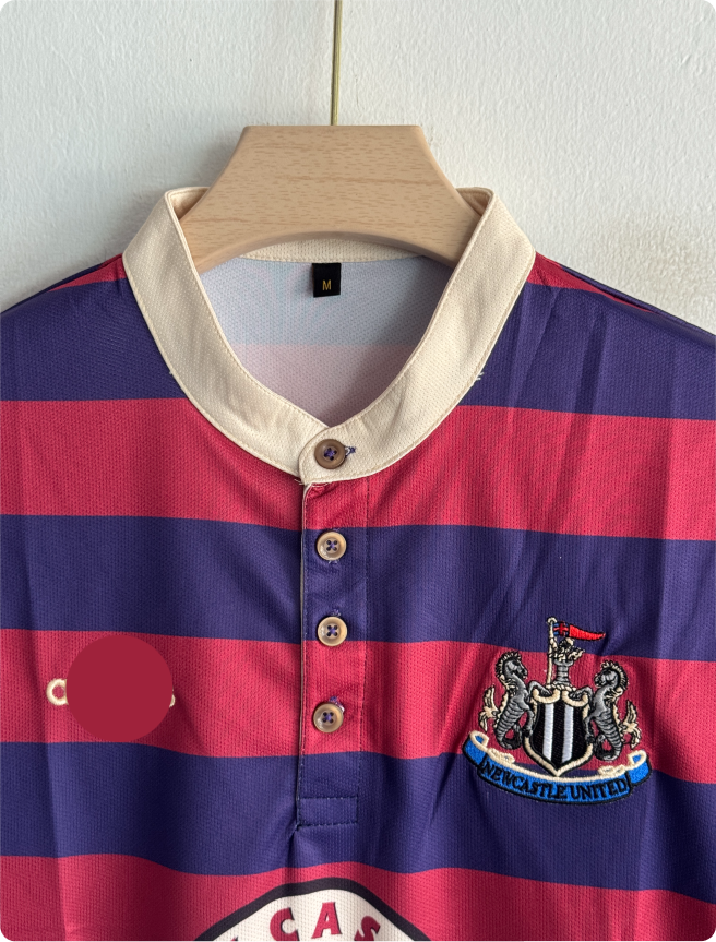 NEWCASTLE 1995-96 AWAY KIT GINOLA FIVESLEEVE POLO EMBROIDERY PREMIUM