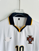PORTUGAL 1998 AWAY KIT RUI COSTA FIVESLEEVE POLO EMBROIDERY PREMIUM
