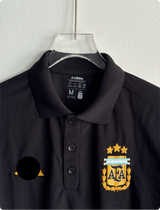 TSHIRT ARGENTINA BLACK POLO EMBROIDERY PREMIUM