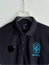 TSHIRT BRAZIL BLACK POLO EMBROIDERY PREMIUM