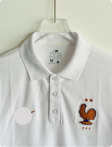TSHIRT FRANCE WHITE POLO EMBROIDERY PREMIUM