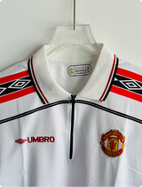 MANCHESTER UNITED 1998-99 THIRD KIT BECKHAM FIVESLEEVE POLO EMBROIDERY WITH ZIP