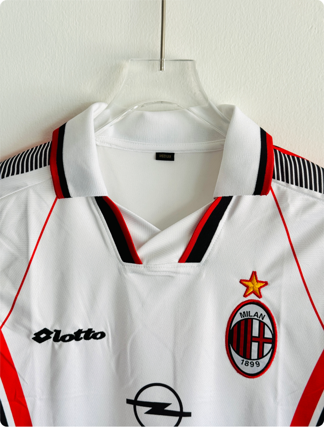 ACMILAN 1997-98 AWAY KIT MALDINI POLO EMBROIDERY PREMIUM