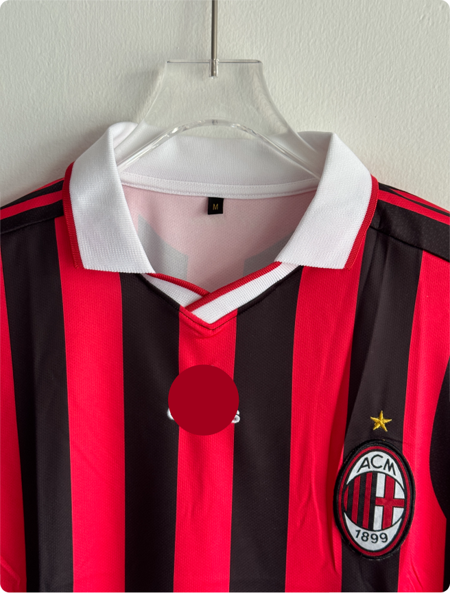 ACMILAN 2009-10 HOME KIT GATTUSO POLO EMBROIDERY PREMIUM