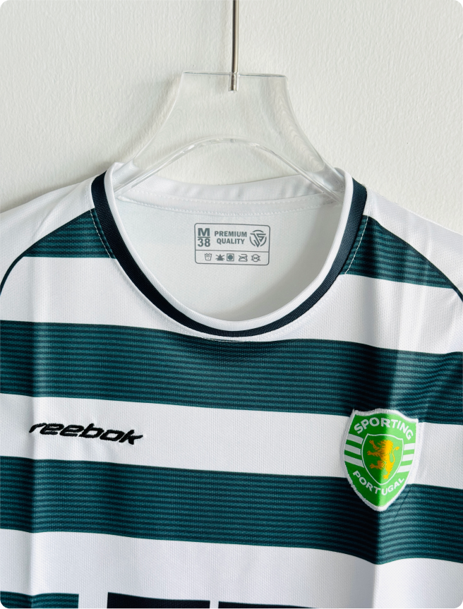 SPORTING 2001-02 HOME KIT RONALDO EMBROIDERY