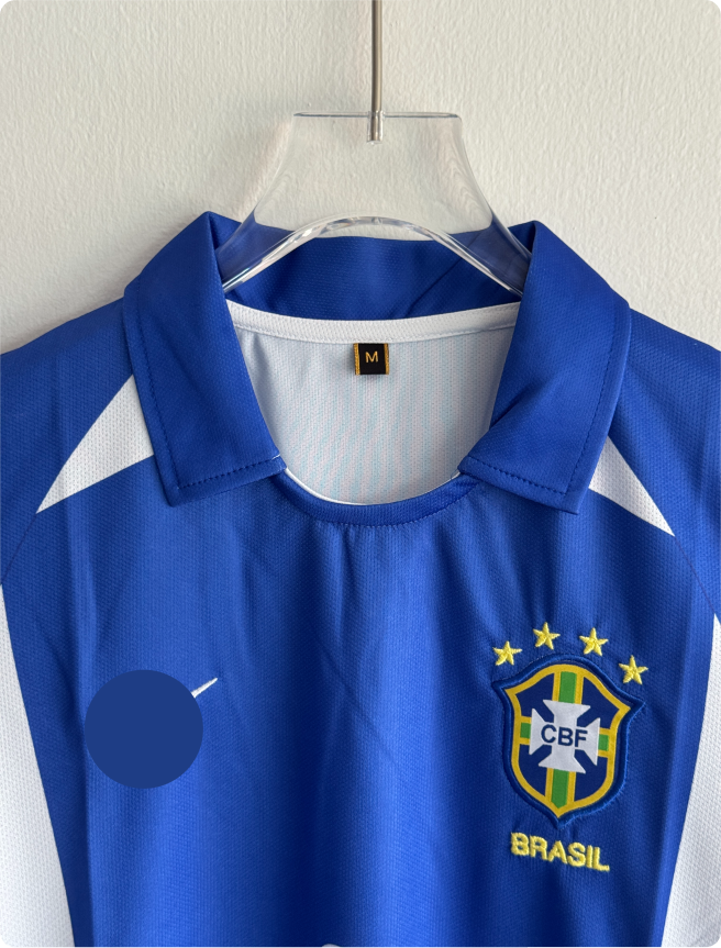 BRAZIL 2002 AWAY KIT RONALDO POLO EMBROIDERY PREMIUM