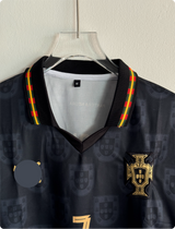 PORTUGAL 25-26 BLACK KIT RONALDO FIVESLEEVE POLO EMBROIDERY