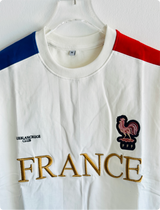 TSHIRT FRANCE WHITE FIVESLEEVE EMBROIDERY