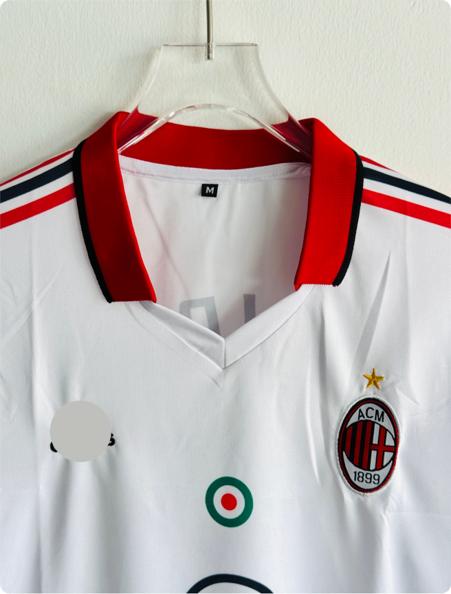 ACMILAN 2003-04 AWAY KIT MALDINI POLO EMBROIDERY