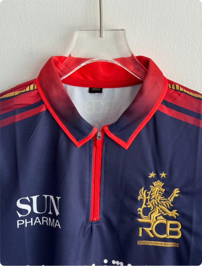 RCB 2026 2 STAR HOME KIT VIRAT POLO EMBROIDERY PREMIUM