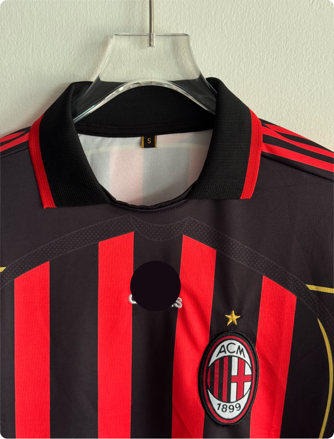 ACMILAN 2006-07 HOME KIT KAKA FULLSLEEVE POLO EMBROIDERY PREMIUM