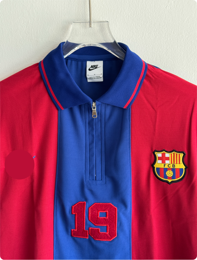 TSHIRT BARCELONA 19 POLO EMBROIDERY WITH ZIP PREMIUM
