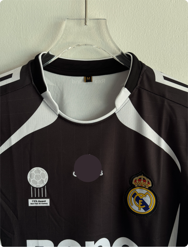 REAL MADRID 2006-07 AWAY KIT BECKHAM FULLSLEEVE POLO EMBROIDERY PREMIUM