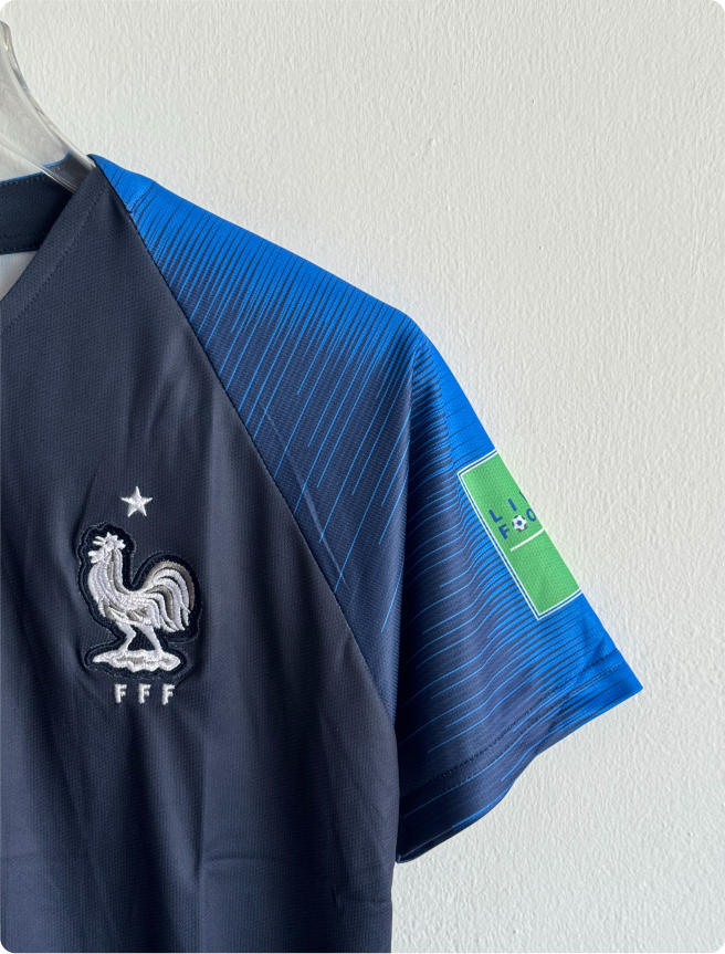 FRANCE 2018 HOME KIT MBAPPE POLO EMBROIDERY PREMIUM