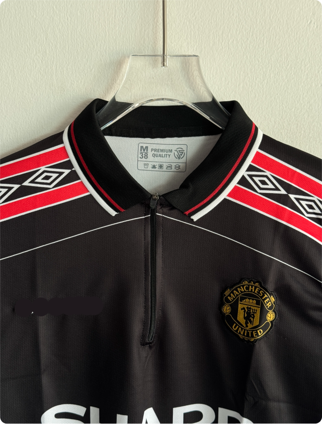 MANCHESTER UNITED 1998-99 THIRD KIT BECKHAM FULLSLEEVE POLO EMBROIDERY