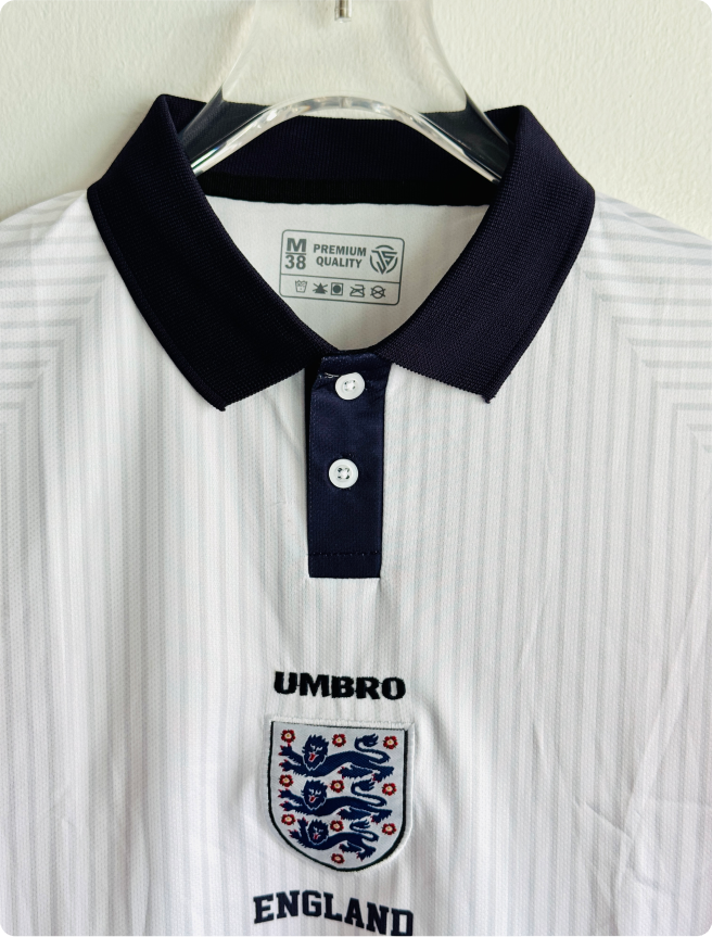 ENGLAND 1998 HOME KIT BECKHAM POLO EMBROIDERY