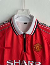 MANCHESTER UNITED 1998-99 HOME KIT BECKHAM POLO EMBROIDERY PREMIUM