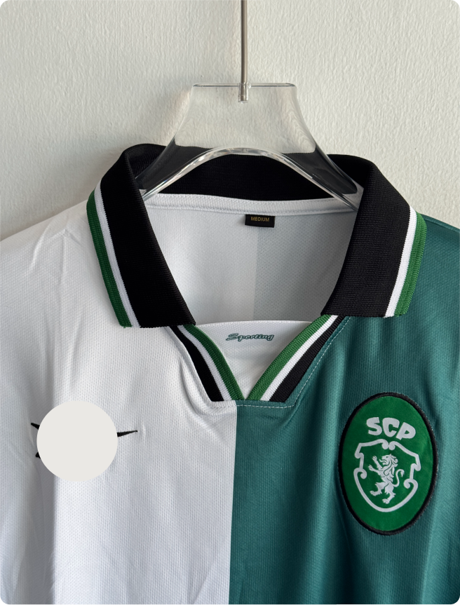 SPORTING 1998-99 THIRD KIT RONALDO FIVESLEEVE POLO EMBROIDERY PREMIUM
