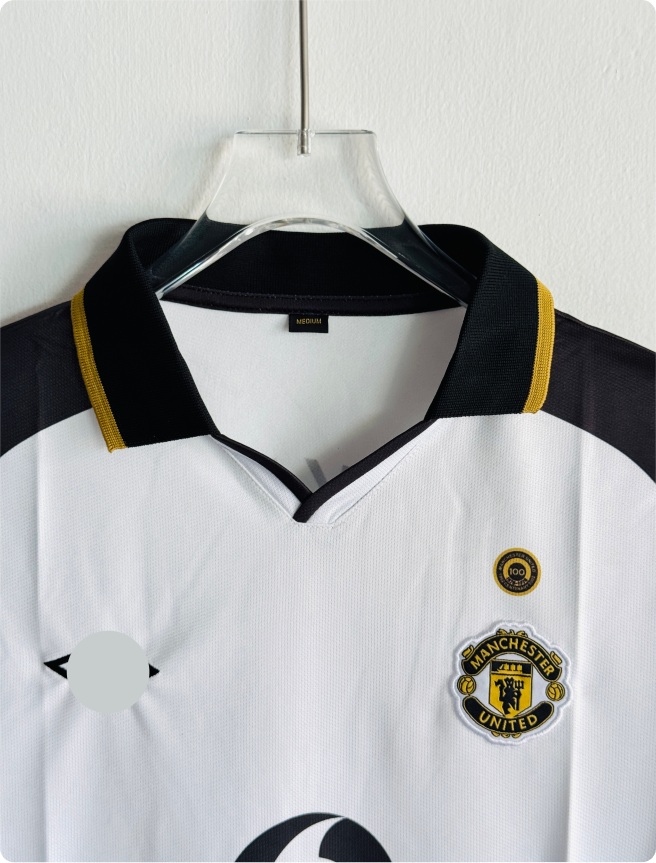 MANCHESTER UNITED 2001-02 AWAY KIT BECKHAM POLO EMBROIDERY PREMIUM