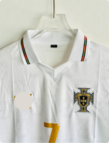 PORTUGAL 25-26 WHITE KIT RONALDO POLO EMBROIDERY PREMIUM