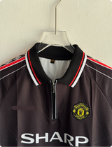 MANCHESTER UNITED 1998-99 BLACK KIT BECKHAM POLO EMBROIDERY PREMIUM