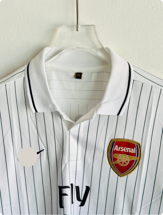 ARSANEL 2009-10 AWAY KIT FABREGAS FIVESLEEVE POLO EMBROIDERY PREMIUM