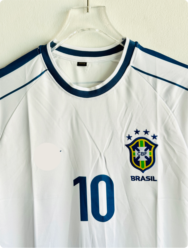 BRAZIL 1998 WHITE KIT NEYMER EMBROIDERY PREMIUM