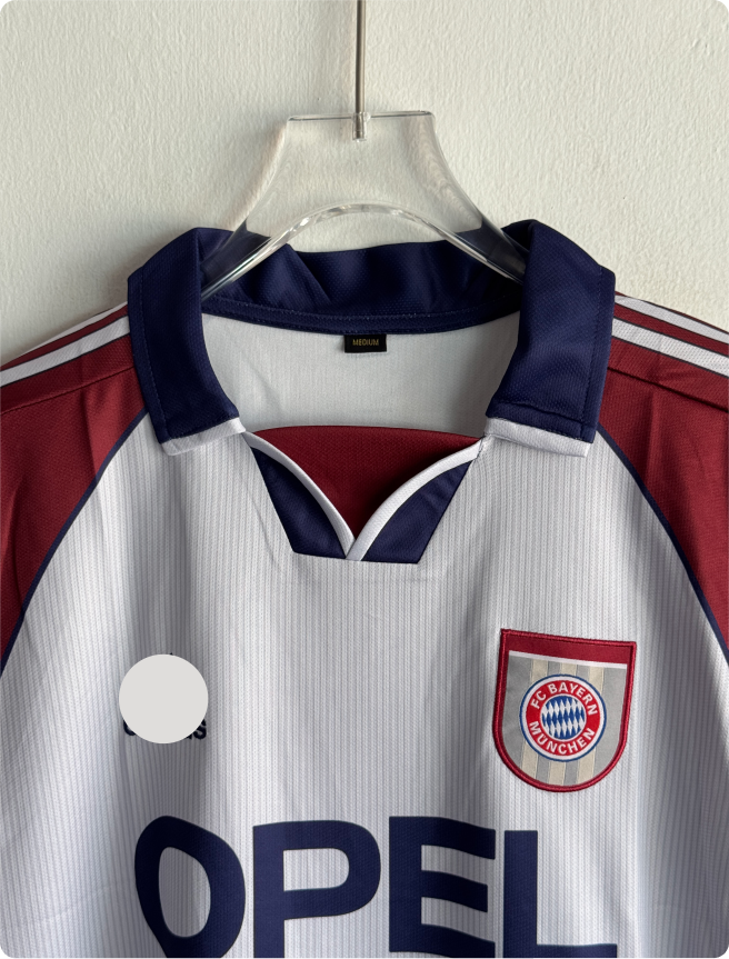 BAYERN MUNICH 1998-99 AWAY KIT MATTHAUS FIVESLEEVE POLO EMBROIDERY PREMIUM