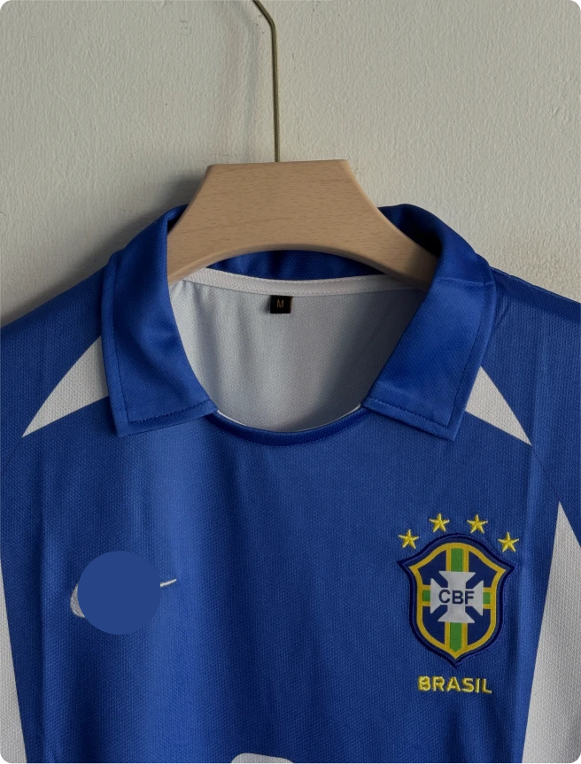 BRAZIL 2002 AWAY KIT RONALDO POLO EMBROIDERY PREMIUM