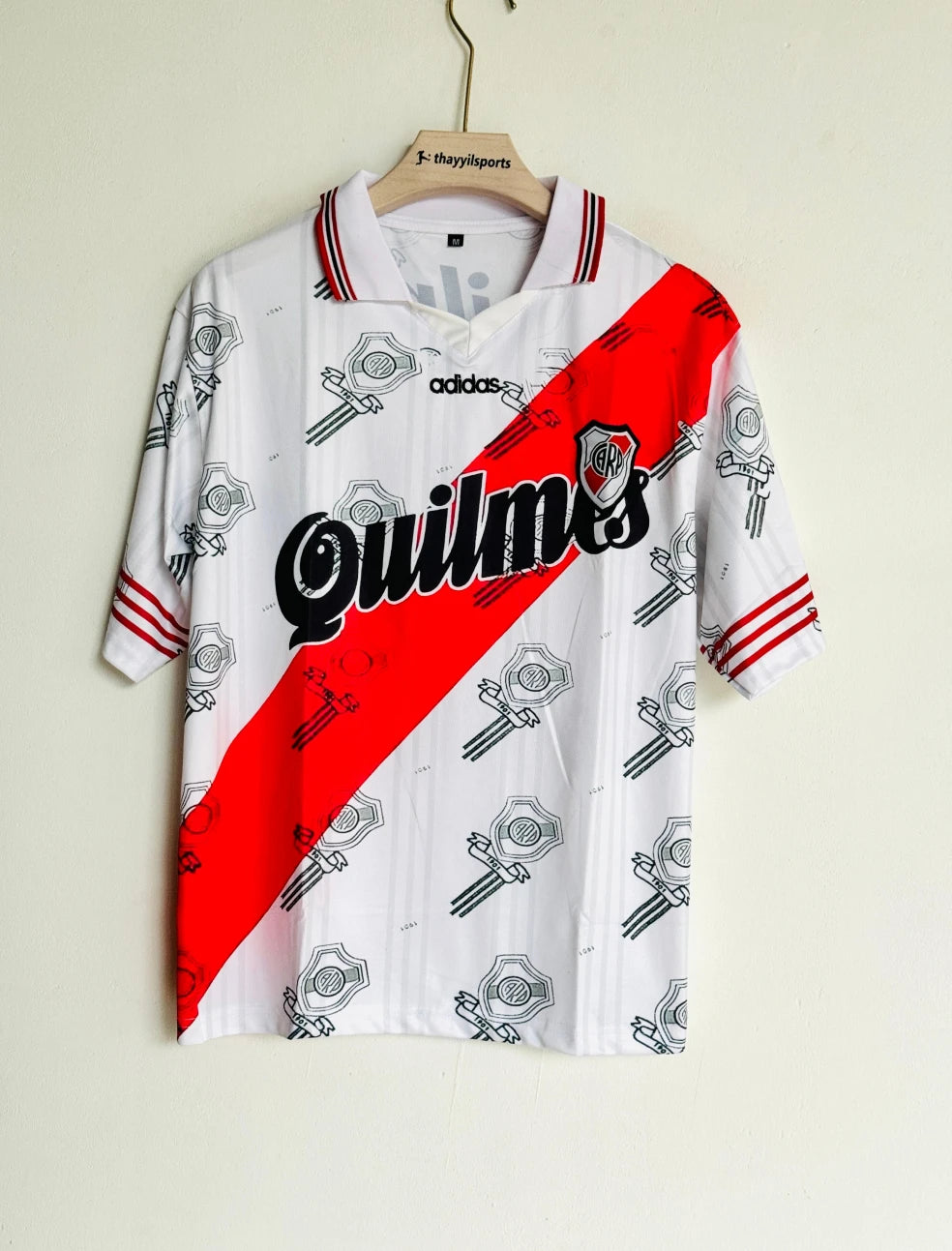 RIVER PLATE 1998 HOME KIT GALLARDO FIVESLEEVE POLO EMBROIDERY