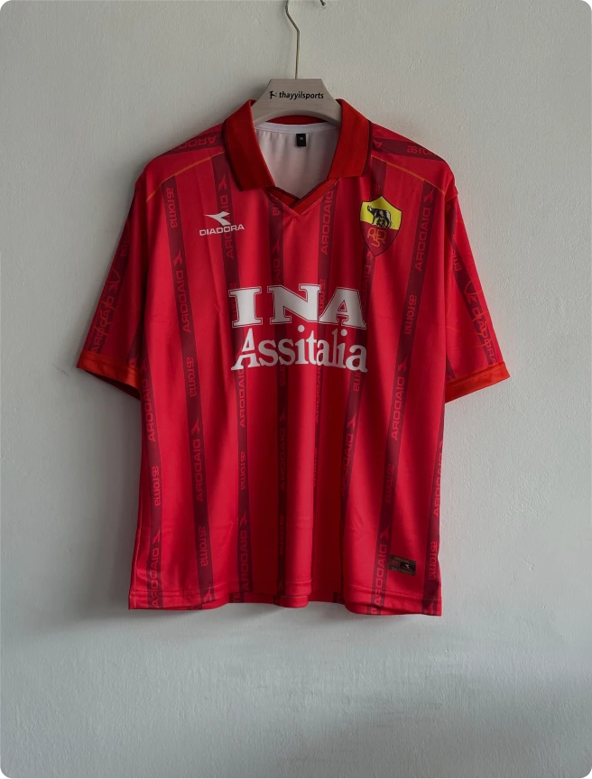 ROMA 1999-2000 HOME KIT CAFU FIVESLEEVE POLO