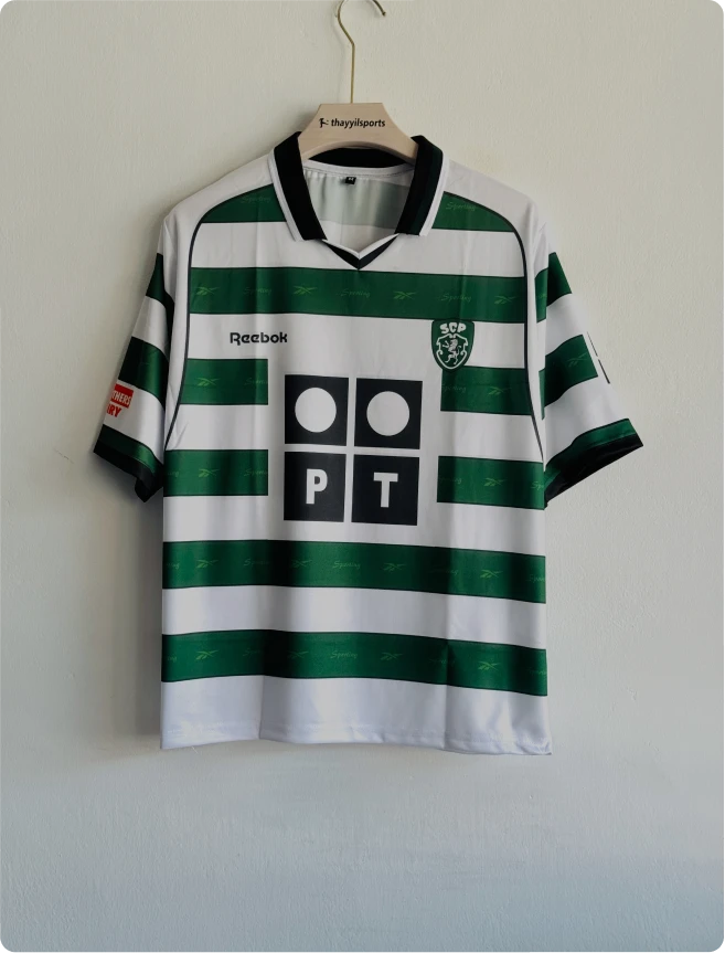 SPORTING 2000-2001 HOME KIT RONALDO FIVESLEEVE POLO